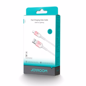 Joyroom S-A42 Crystal-Clear Series 3A USB-A - Lightning -kaapeli 1,2 m - valkoinen