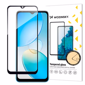 Wozinsky Full Glue Infinix Hot 12i Full Screen karkaistu lasi kehyksellä musta (koteloystävällinen)