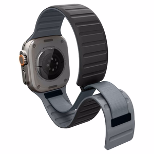 Spigen Athlex Air M -ranneke Apple Watch 44 / 45 / 46 / 49 mm -malleille, musta ja harmaa