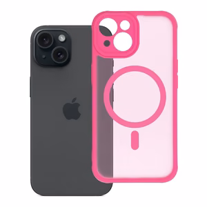 FULL MATTE MAG COVER magneettinen puhelimen kuori, MagSafe-yhteensopiva, IPHONE 15, pinkki