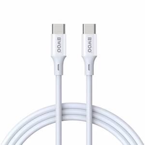 BWOO kaapeli USB-C - USB-C 1m 60W ABS + TPE X282 C-C valkoinen
