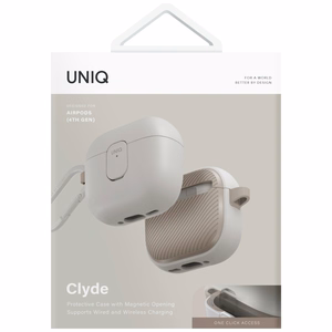 Uniq Clyde Lock -kotelo AirPods 4 - beige
