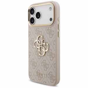 Guess 4G Big 4G Classic Logo Big Strap Metal Buttons suojakuori iPhone 17 Pro Max - pinkki