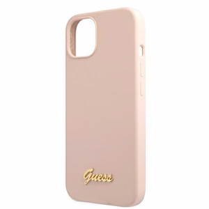 Guess GUHMP13MLSLMGLP iPhone 13 6.1" light pink/light pink hardcase Silicone Script Gold Logo Magsafe