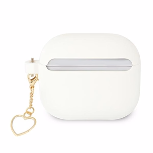 Guess GUA3LSCHSH AirPods 3:n suojus valkoinen/valkoinen Silikoni Charm Heart Collection -mallisto