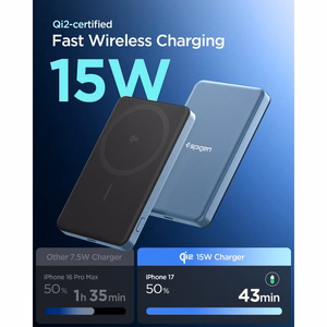 Spigen EA2205MQ Essential MagSafe 5000MAH 22.5W QI2 Varavirtalähde - laivastonsininen
