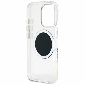 Guess IML Metal Colored Circle Classic Logo MagSafe Suojakuori iPhone 16 Pro:lle - musta