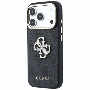 Guess 4G & Big Strass Logo -suojakuori laitteelle iPhone 18 Pro / 17 Pro – musta