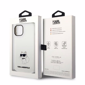 Karl Lagerfeld Silicone Choupette suojakuori iPhone 14 Plus:lle - valkoinen