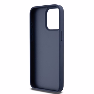 DKNY Nahkainen Mono Raita ja Metallinen Logo Suojakuori iPhone 15 Pro Max:lle - sininen
