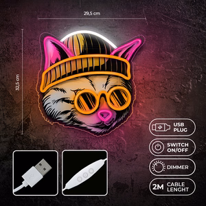 Neon ART LED CAT DREAMER moniväri FLA04 Forever Light