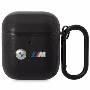 BMW BMA222PVTK AirPods 1/2 suojus musta/musta Leather Curved Line