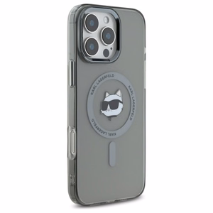 Karl Lagerfeld Suojakuori iPhone 16 Pro Max 6.9 KLHMP16XHLSCHK Musta Kova IML Metal Choupette Head MagSafe