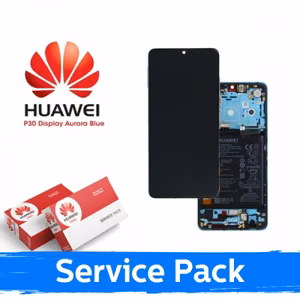 LCD-näyttö yhteensopiva Huawei P30 kehyksellä / Aurora / (Service Pack)