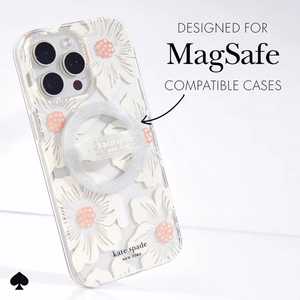 Kate Spade New York Magnetic Loop Grip -magneettinen MagSafe-sormipidike puhelimelle, The Sparkle Silver
