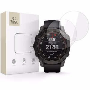 Tech-Protect Glass Fit+ 2 kpl karkaistu lasi Garmin Fenix 7X / 7X Pro:lle - läpinäkyvä