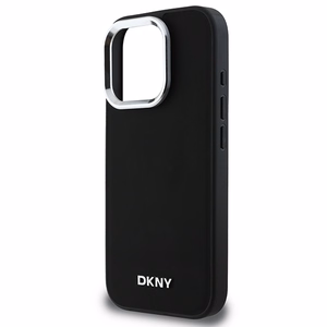 DKNY Plain Hopeinen Logo MagSafe iPhone 16 Pro:lle Suojakuori - Musta
