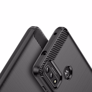 Carbon Case Flexible Cover Sleeve Motorola Moto G Play 2022 black