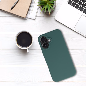 Tel Protect Silicone Premium iPhone 16:lle tummanvihreä