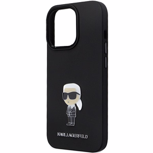 Karl Lagerfeld KLHCP14LSMHKNPK Suojakuori iPhone 14 Pro:lle - musta Silikoninen Ikonik Metal Pin