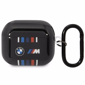 BMW BMA322SWTK -suojakuori AirPods 3. sukupolvelle, musta / musta, monivärisillä viivoilla
