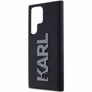 Karl Lagerfeld Suojakuori Samsung Galaxy S24 Ultra:lle KLHCS24L3DMBKCK musta HC 3D logo glitter