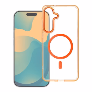 Case for Samsung A37 Frame Clear Hybrid Mag Cover compatible with MagSafe hermes orange