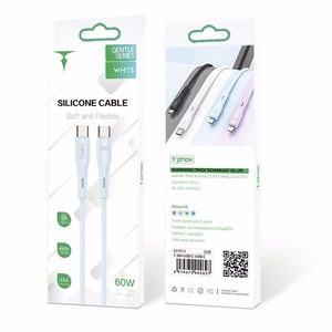 T-PHOX KAAPELI GENTLE USB-C/USB-C 60W 1M VALKOINEN