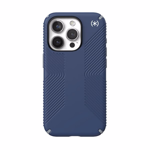 Speck Presidio2 Grip suojakuori iPhone 15 Pro -laitteelle, Coastal Blue / Dust Grey -värinen
