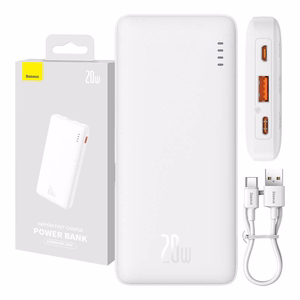 Baseus Airpow litiumpolymeeri-virtapankki 10000 mAh 20 W Valkoinen