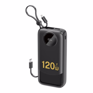 Dudao K13Pro 20000mAh Powerbank sisäänrakennetulla kaapelilla - musta