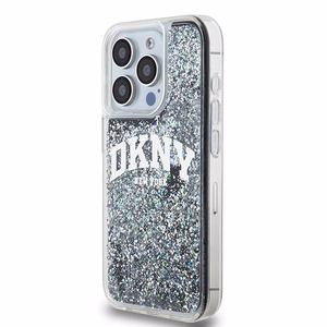 DKNY iPhone 15 Pro 6.1" Musta Suojakuori Liquid Glitter Big Logo