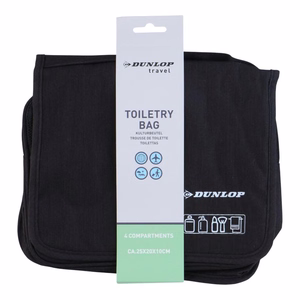 Dunlop ripustettava matkakosmetiikkalaukku, 25 × 20 × 10 cm, musta