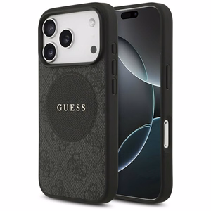Guess 4G Circle Classic Logo MagSafe Suojakuori iPhone 17 Prolle - musta
