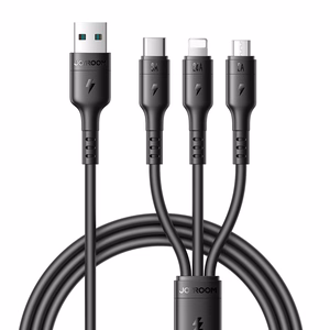 USB Kaapeli Joyroom S-A61 USB-A USB-C/Lightning/MicroUSB 3.5A 1.2m musta