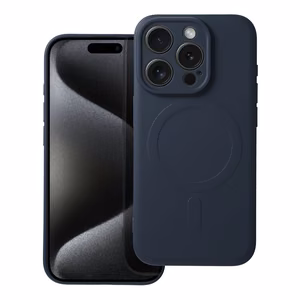 Silikoninen Mag Cover iPhone 15 PRO:lle yhteensopiva MagSafen kanssa titaanisininen