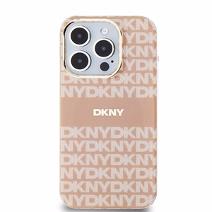 DKNY IML Mono Stripe MagSafe Suojakuori iPhone 15 Pro Max:lle - Vaaleanpunainen