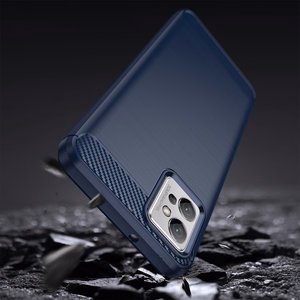 Carbon Case tapauksessa Realme C35 joustava silikoni hiilen kansi musta
