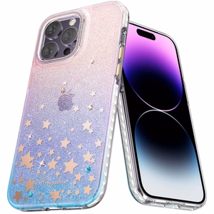 Kingxbar Heart Star Series tapauksessa iPhone 14 Plus tapauksessa eläinradan tähdet