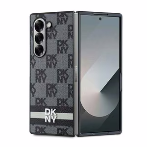DKNY Checkered Pattern Painetut Raidat Suojakuori Samsung Galaxy Z Fold 6:lle - Musta