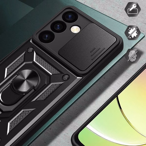 Hybrid Armor Camshield panssarisuojakuori Samsung Galaxy S24+:lle kamerasuojalla - musta