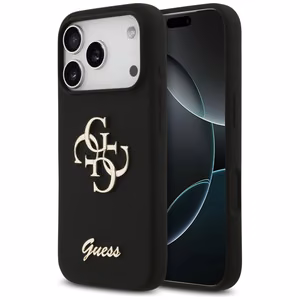 Guess Silikoninen Big 4G Script Suojakuori iPhone 17 Pro:lle - Musta