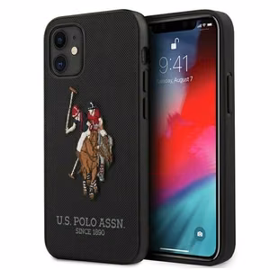 US Polo USHCP12SPUGFLBK iPhone 12 mini 5,4" tšarny/musta Polo-kirjonta kokoelma