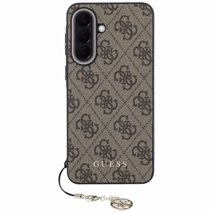 Guess HC PU 4G Classic Logo case with charm for Samsung Galaxy A57 brown