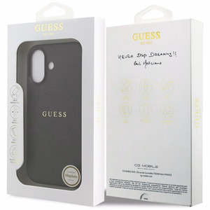 Guess Grained Ring MagSafe Suojakuori iPhone 17:lle - Musta