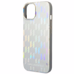 Karl Lagerfeld KLHCP14MLGMMSV3 iPhone 14 Plus 6.7 "kovakotelo hopea / hopea Monogrammi Iriseva hopea