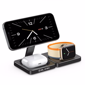 Blavec Induktiolaturi BQI-02 Qi 15W magneettinen Magsafe 3-in-1 Apple/Samsung Watch (BQI02-QIMB) musta