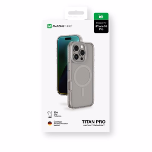 AmazingThing Titan Pro Mag Suojakuori Magneettisella Renkaalla iPhone 16 Pro:lle - harmaa