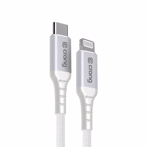 Crong Armor Link MFi USB-C–Lightning-pikalatauskaapeli, 1,5 m, valkoinen