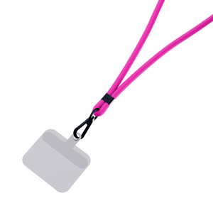 3mk EasyClip puhelimen kaulahihna, vaaleanpunainen (mustat osat)